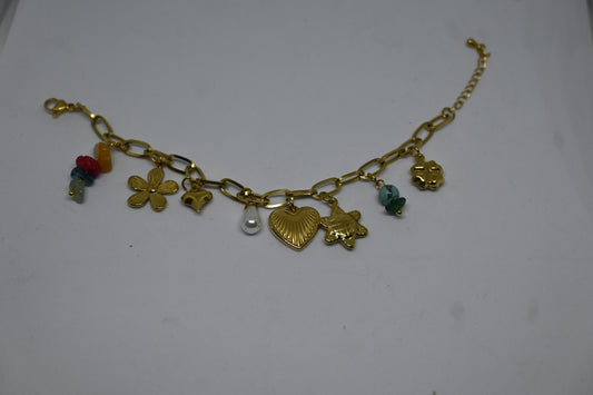 Star Heart Charm Bracelet