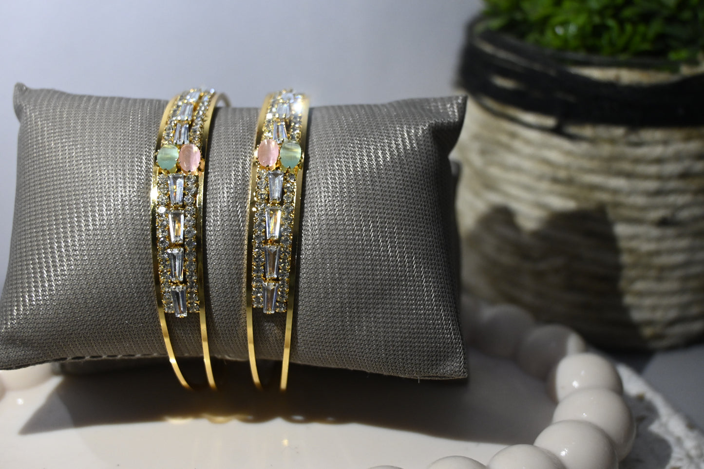Dual Tone Bead Bangle