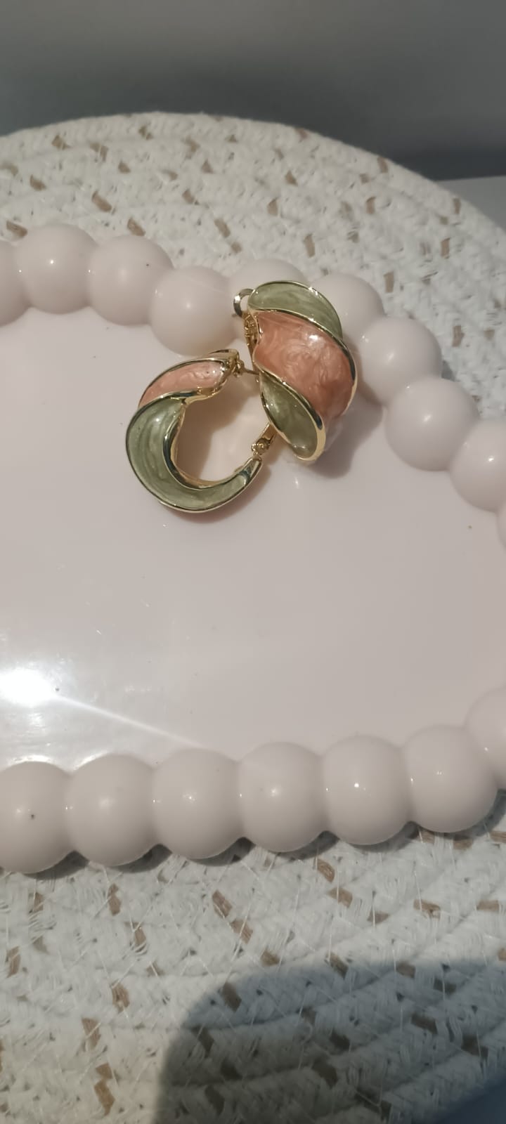 Coral Enamel Stud