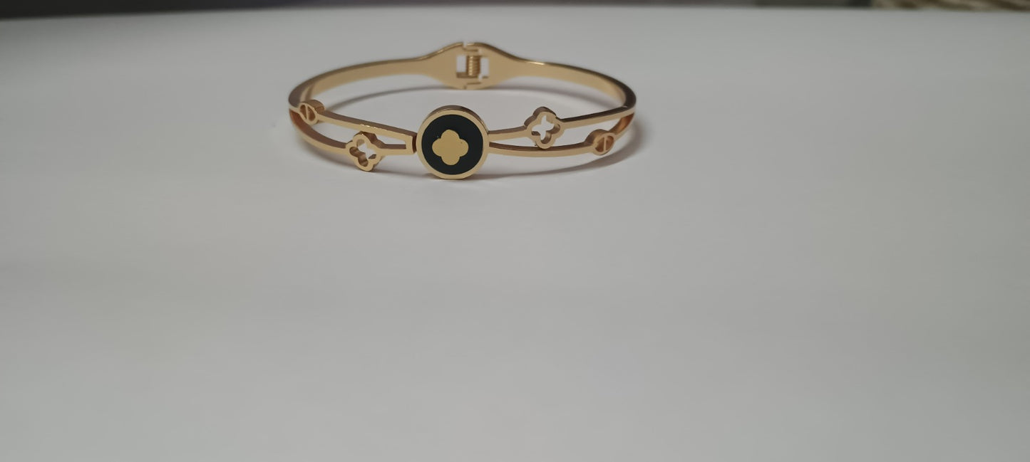 Black and Gold Clover Bracelets