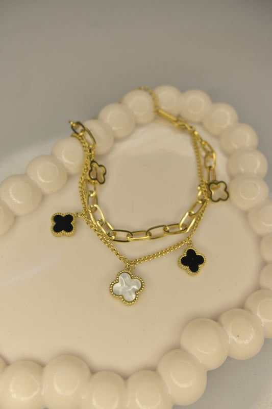 Paperclip & Drop Charm Bracelet