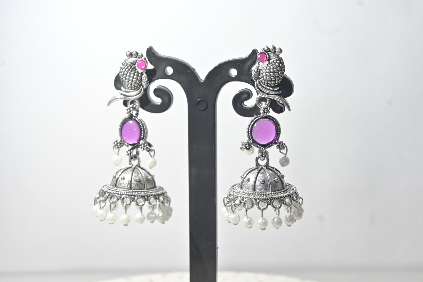 Peacock Motif Jhumka
