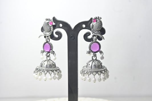 Peacock Motif Jhumka